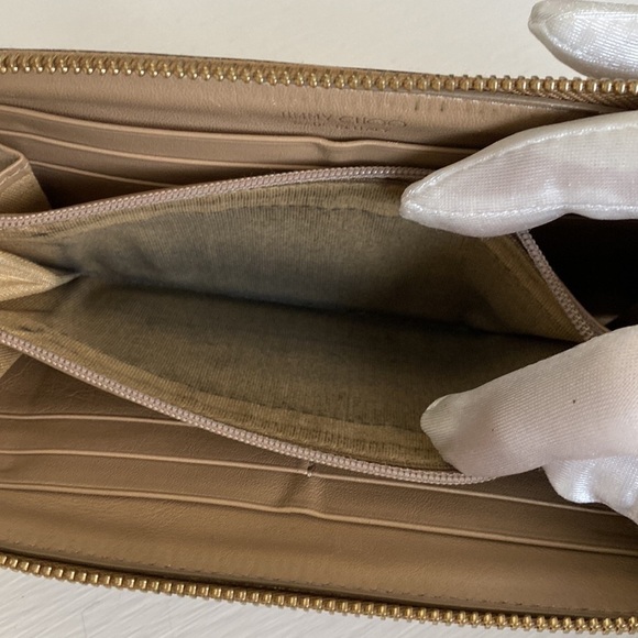 JIMMY CHOO FILIPA Gold Metallic Star Studded Spike Zip Wallet with Gift Box - Picture 16 of 17